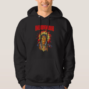 Veste À Capuche Autochtone Amérindien Sang Indien Main Rouge T