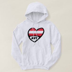 Veste À Capuche Autriche Code Pays Drapeau Coeur AUT