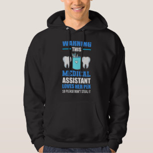 Veste À Capuche Avertissement Dental Assistant Aime Son Stylo Dent