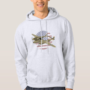 Veste À Capuche Avion 2ÈME GUERRE MONDIALE P-38 Lightning