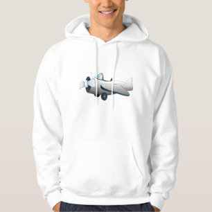 Veste À Capuche Avion à hélice de dessin animé blanc Style Rétro V