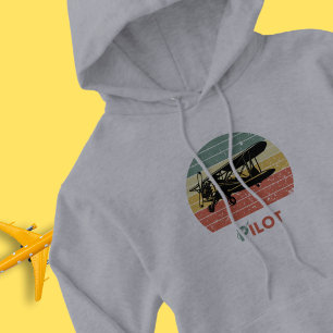 Veste À Capuche Avion cool & coucher de soleil, style Rétro Vintag