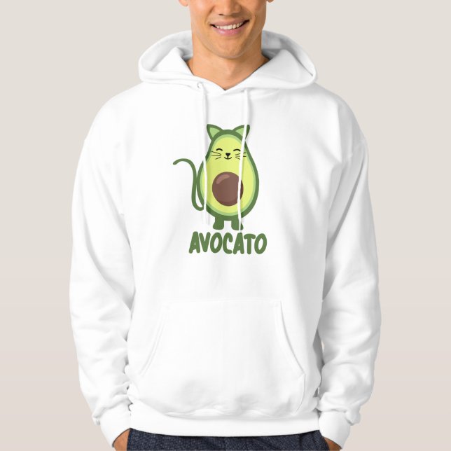 Veste À Capuche Avocado Cat Funny Food Kitten Avocato (Devant)