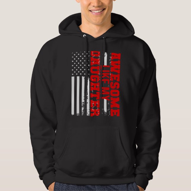 Veste À Capuche Awesome Comme Ma Fille Us États-Unis Drapeau Améri (Devant)