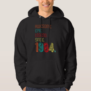 Veste À Capuche Awesome Epic Legend Depuis 1984 38 Ans 38ème B