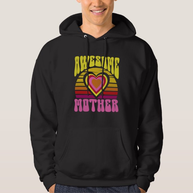 Veste À Capuche Awesome Mother Cute Sunset Hearts Mother s Day Ret (Devant)