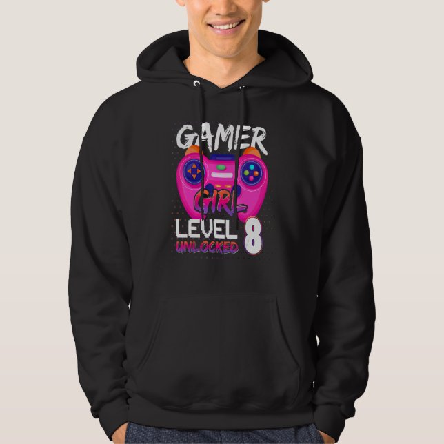 Veste À Capuche Awesome Video Games Controller Level 8 Unlocked Ga (Devant)