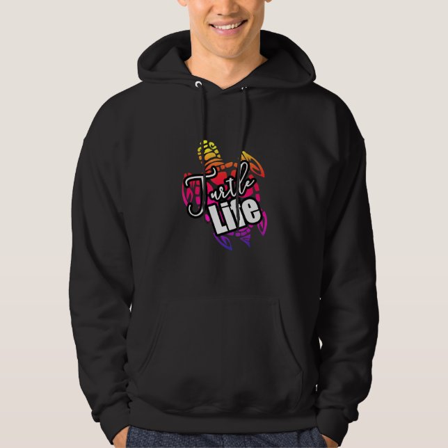 Veste À Capuche Awessee Turtle Life Sea Beach Design (Devant)