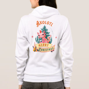 Veste À Capuche Axolotl Joyeux Noël Chapeau de Père Noël Mignon