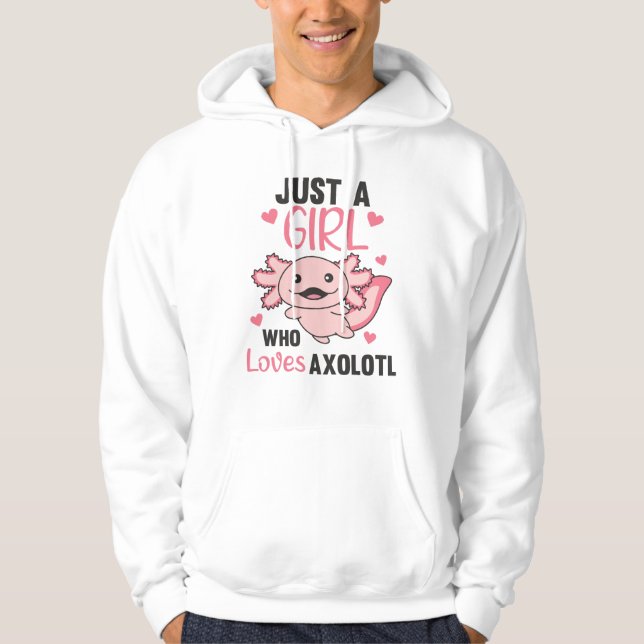 Veste À Capuche Axolotl Lovers Sweet Animals For Girls Pink (Devant)