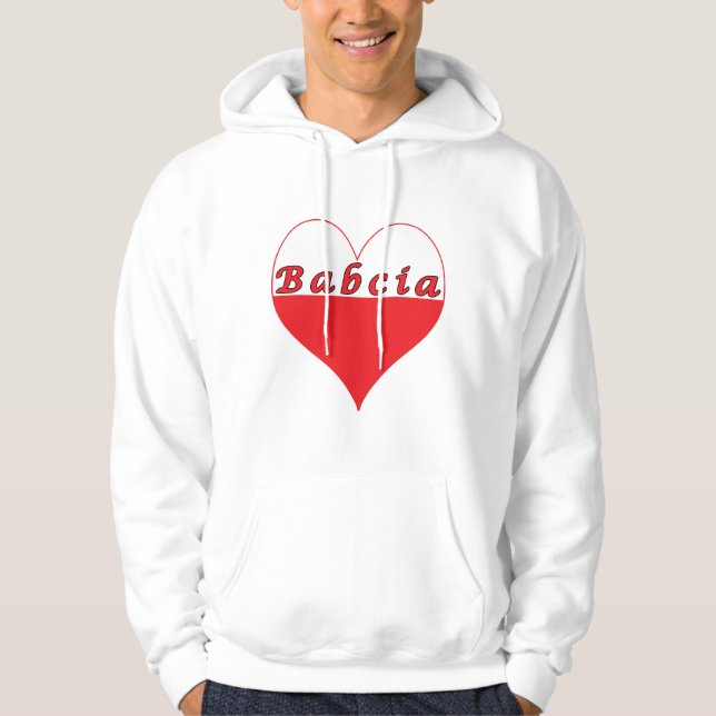 Veste À Capuche Babcia Coeur polonais (Devant)