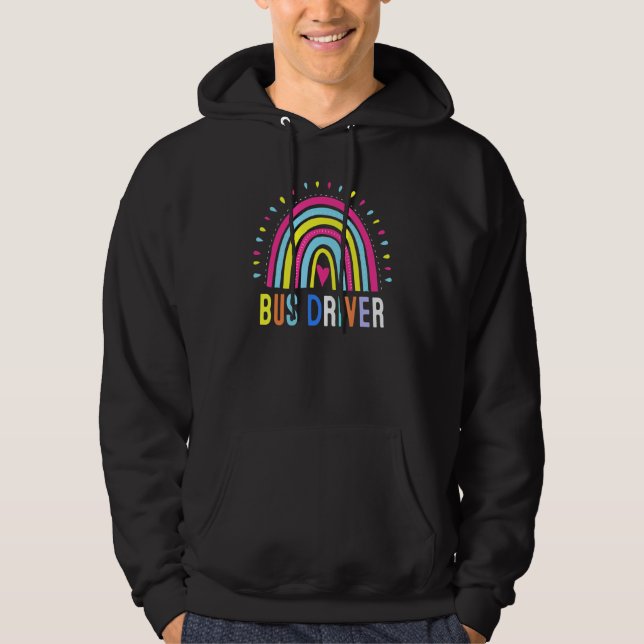 Veste À Capuche Back To School Boho Rainbow Bus Driver First Day O (Devant)
