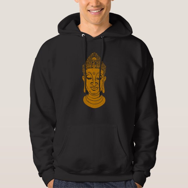 Veste À Capuche Backprint Buddha Head Meditation and Yoga (Devant)