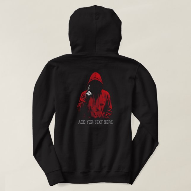 Veste À Capuche Bad Boy Red Hooded Figure | Dark Aesthetic Hoodie (Design dos)