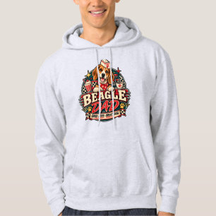 Veste À Capuche Badge d'empreinte de patte de diner rétro pour pap