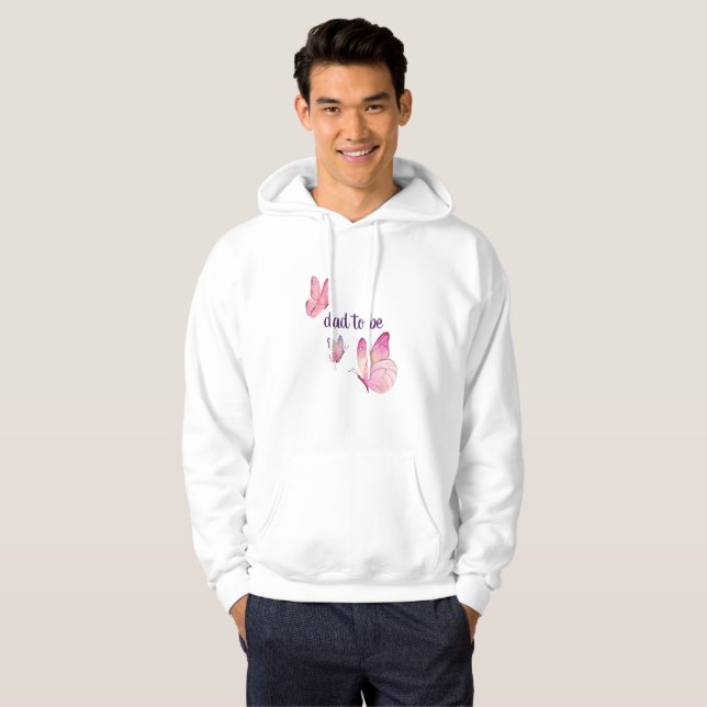 Veste À Capuche Baisers à papillon et voeux pour bébé | Papa Rose (Devant entier)