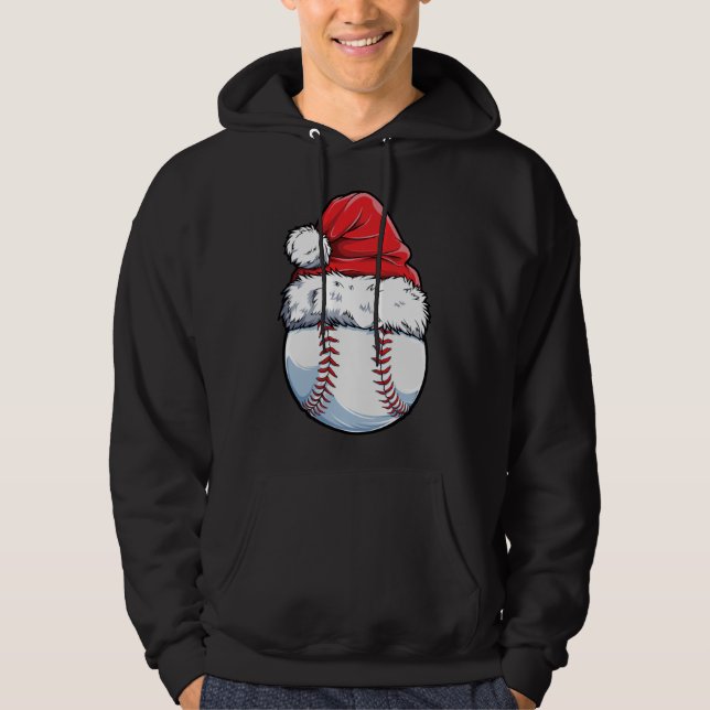 Veste À Capuche Bal de baseball de Noël Chapeau de Noël (Devant)