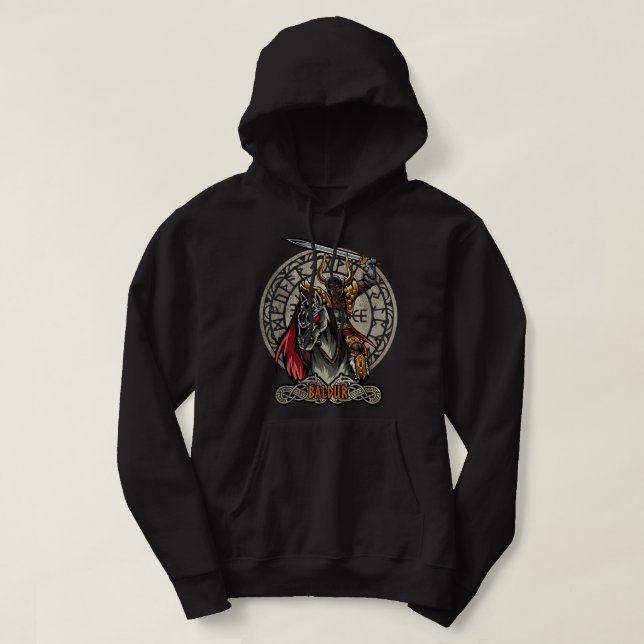 Veste À Capuche Baldur Norse Mythologie Valhalla Viking Dieu nordi (Design devant)