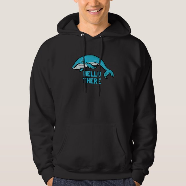 Veste À Capuche Baleine bleue  Baleine Bonjour (Devant)