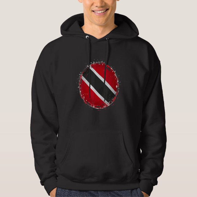 Veste À Capuche Balle de cricket artistique de Trinité avec drapea (Devant)