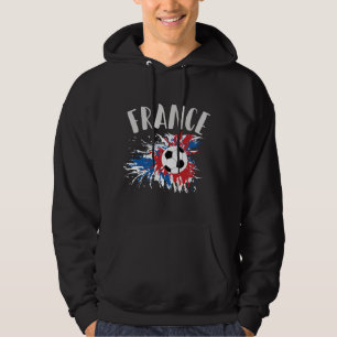 Veste À Capuche Balle de football en grunge drapeau de la France