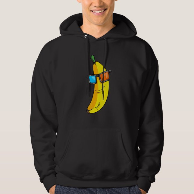 Veste À Capuche Banane avec lunettes de soleil Cool (Devant)