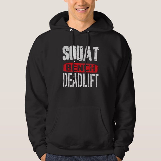 Veste À Capuche Banc de squat musculation powerlifting haltérophil (Devant)