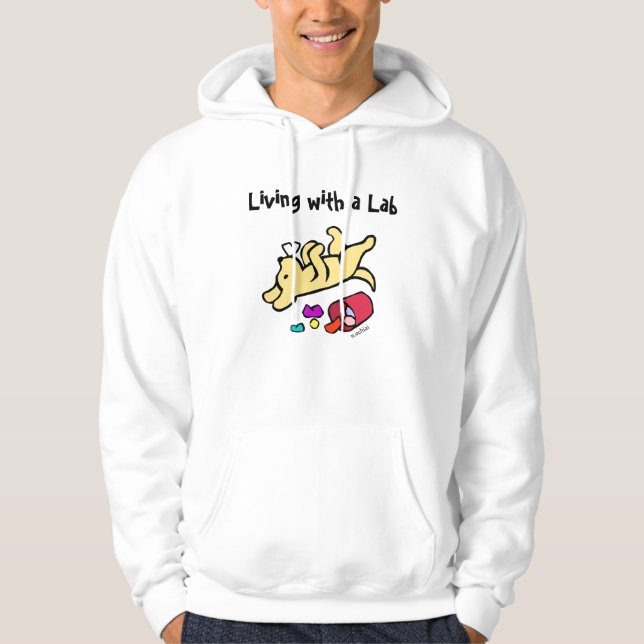 Veste À Capuche Bande dessinée jaune drôle de Labrador (Devant)