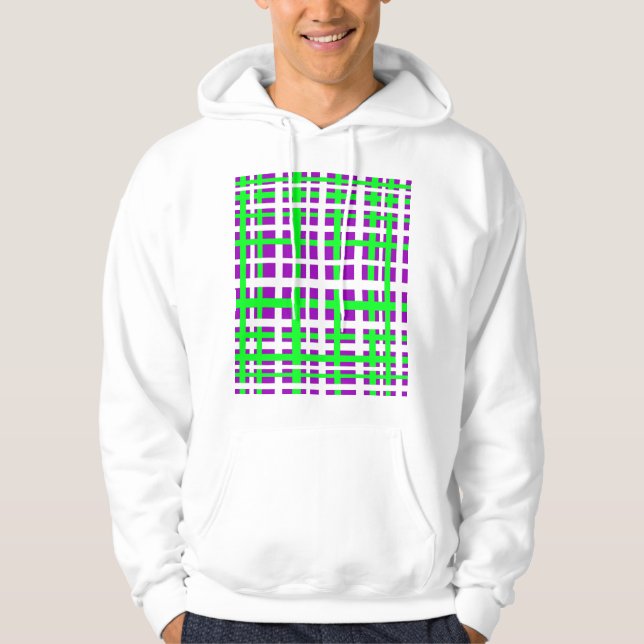 Veste À Capuche Bandes d'entrelacement noir vert pourpre (Devant)