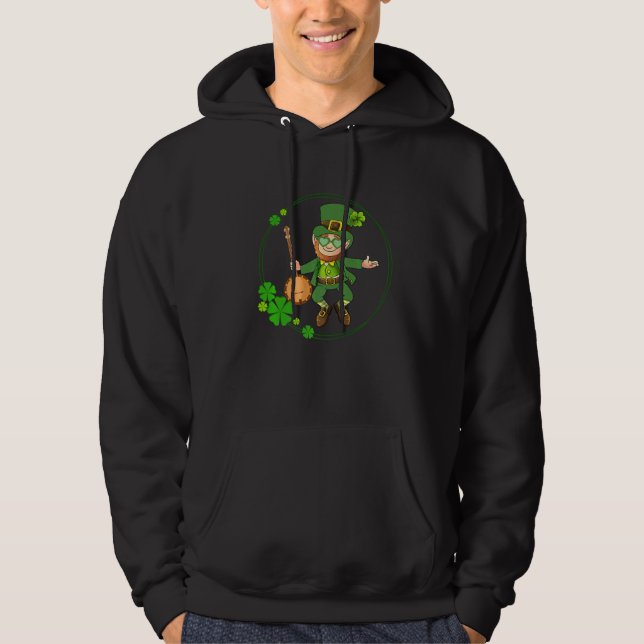 Veste À Capuche Banjo Leprechaun Jour de la Saint Patrick Banjo Jo (Devant)