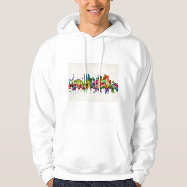 Veste À Capuche Barcelona Espagne Skyline (Devant)