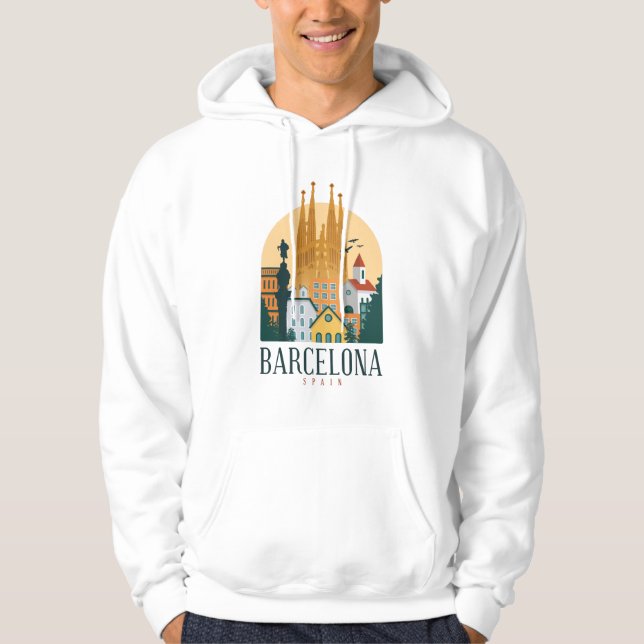 Veste À Capuche Barcelone Espagne Cute Espagne Voyage cadeau espag (Devant)