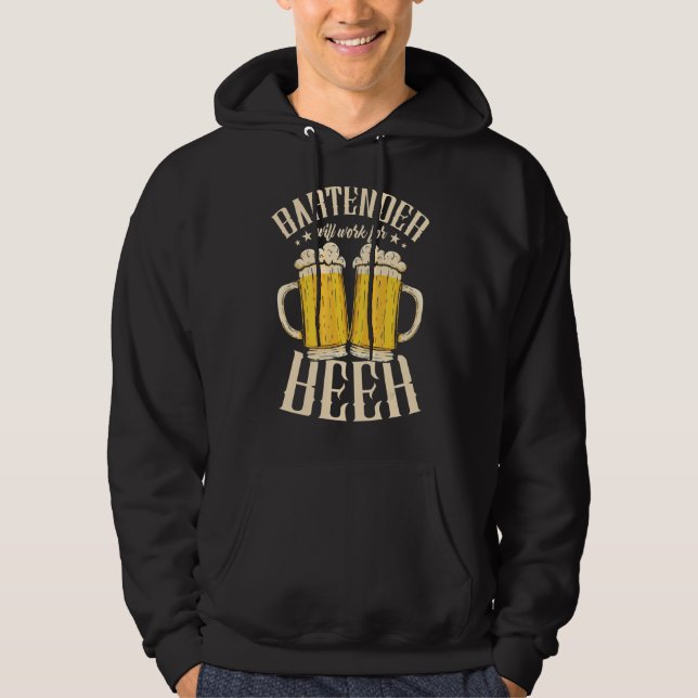 Veste À Capuche Bartender Travaillera Pour Boire De La Bière Bar A (Devant)