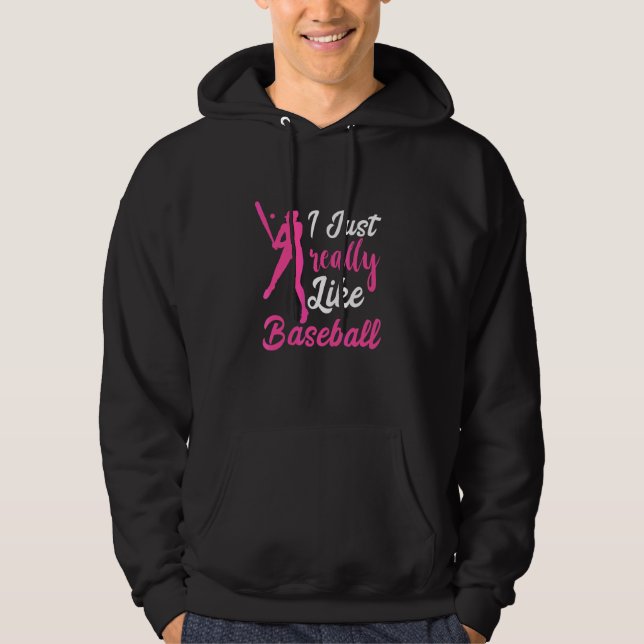 Veste À Capuche Baseball J'aime vraiment l'équipe de softball de b (Devant)