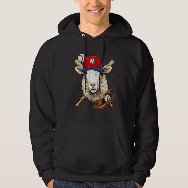 Veste À Capuche Baseball Player Sheep Lamb Pitcher Catcher Basebal (Devant)