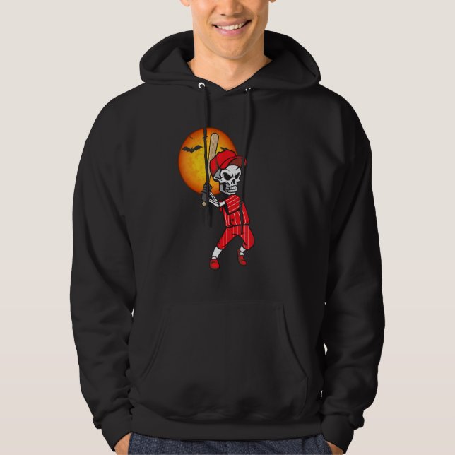 Veste À Capuche Baseball Skeleton Halloween Hommes garçons Basebal (Devant)