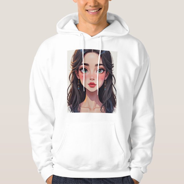 Veste À Capuche Basic men's sweatshirt with a cartoon-style girl (Devant)
