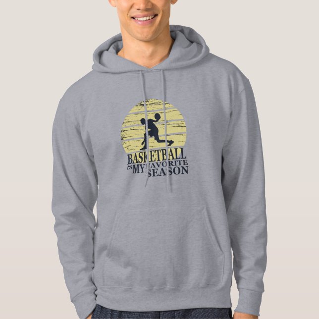 Veste À Capuche basket-ball ma saison préférée rétro coucher de so (Devant)