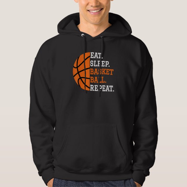 Veste À Capuche Basketball Player Boy Eat Sleep Basketball Repeat  (Devant)