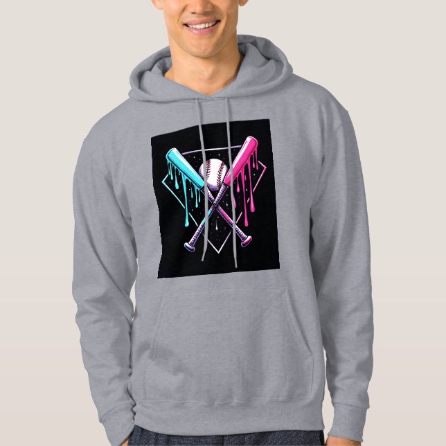 Veste À Capuche Bat de baseball en goutte - Neon Splash Home Plate (Devant)