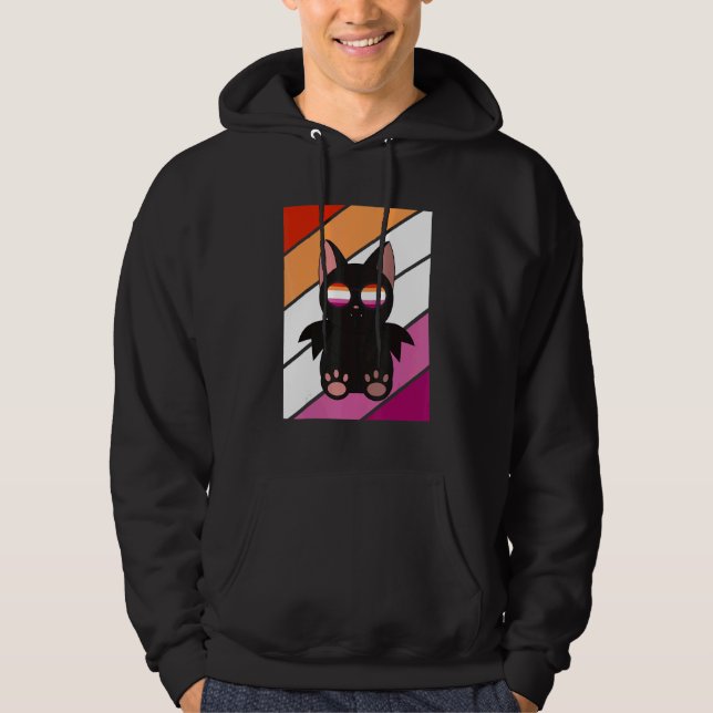 Veste À Capuche Bat With Pride Lesbian Flag LGBTQ Proud Ally Pride (Devant)
