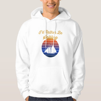 Veste À Capuche Bateau à voile silhouette Coucher de soleil J'aime