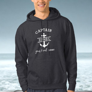 Veste À Capuche Bateau capitaine noir Ancre nautique Navire