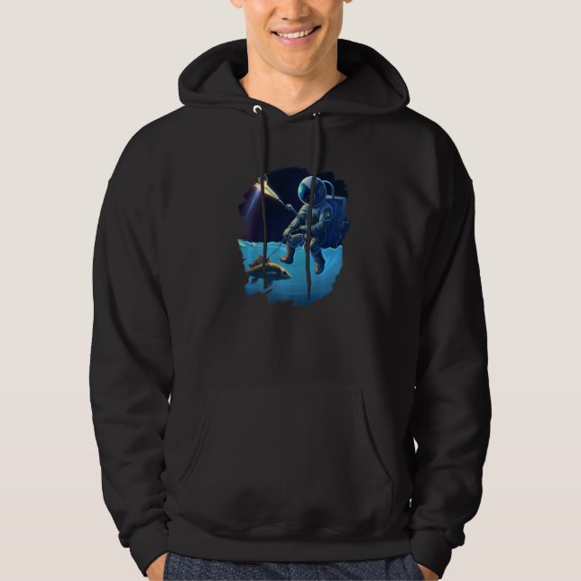 Veste À Capuche Bateau de pêche astronaute espace océan lac cool p (Devant)