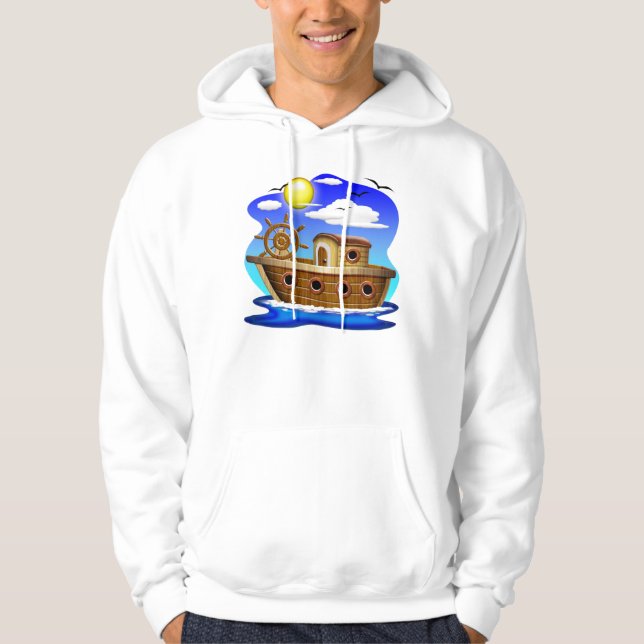 Veste À Capuche Bateau de pêche dessin animé (Devant)