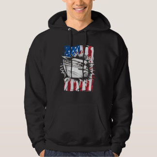 Veste À Capuche Bateau patriotique 4 juillet Drapeau américain