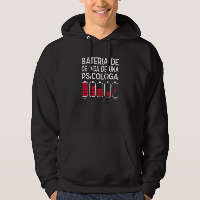 Veste À Capuche Batterie De Vie D'une Psychologue 1 (Devant)