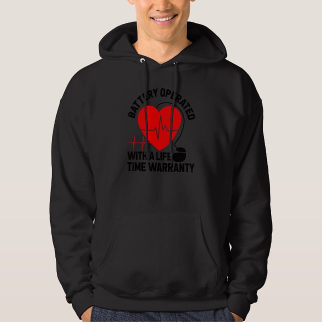 Veste À Capuche Batterie Pacemaker Bénéficiaire Attaque cardiaque (Devant)