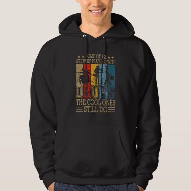 Veste À Capuche Batteur, Joli Graphisme de Batterie (Devant)