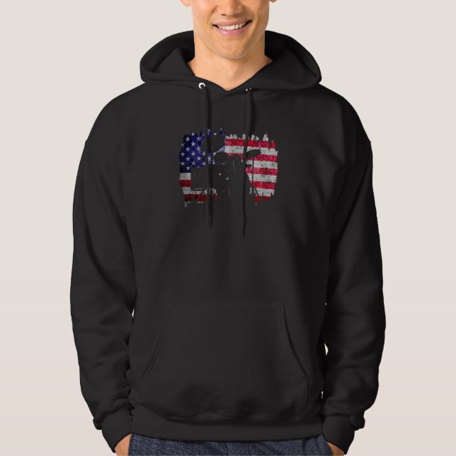 Veste À Capuche Batteur Rock USA Détresse (Devant)